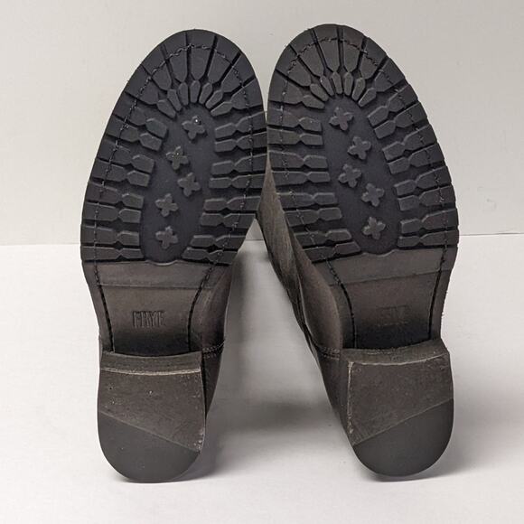 Frye Melissa Button Lug Tall Riding Boots, Grey Leather, Women's 6.5 M - Picture 4 of 7